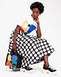 Kate Spade,Art Dots Jacquard Skirt,Black/White