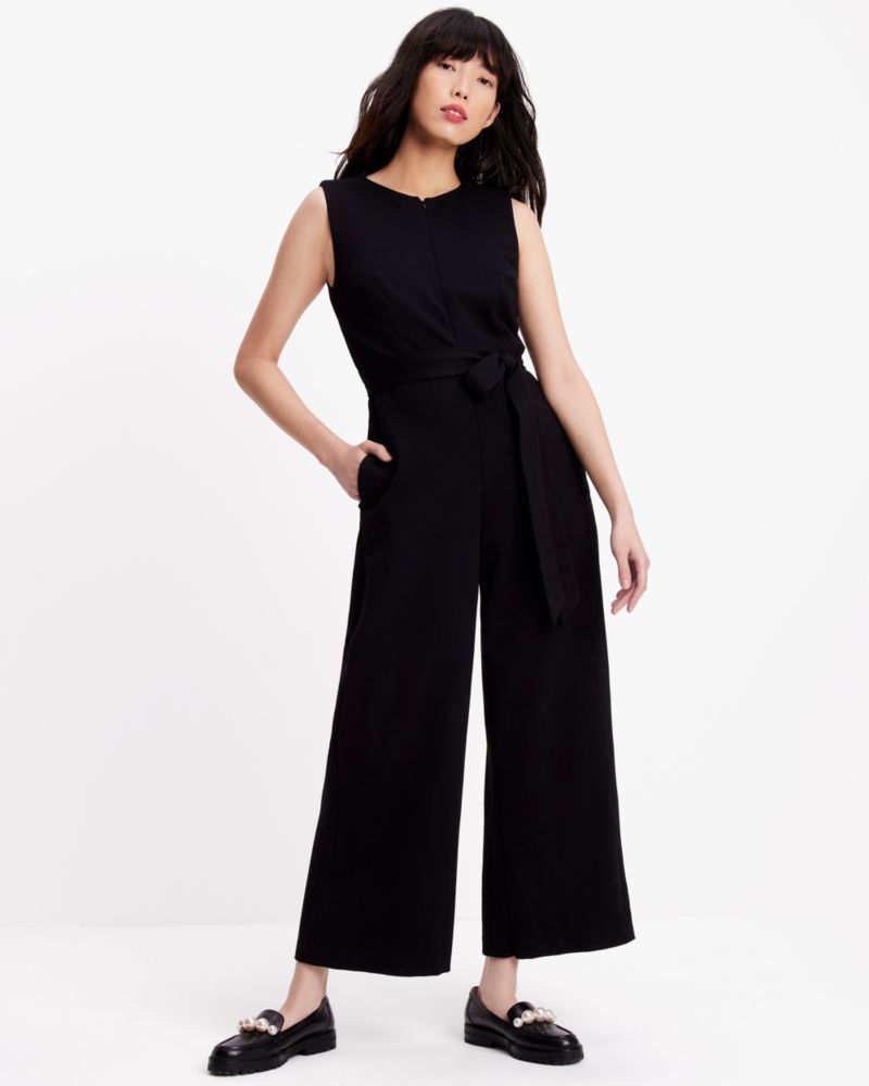 Ponte Split Neck Jumpsuit