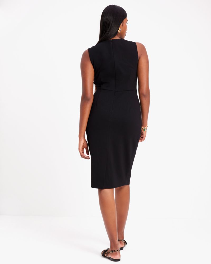 Sleeveless V Neck Ponte Dress