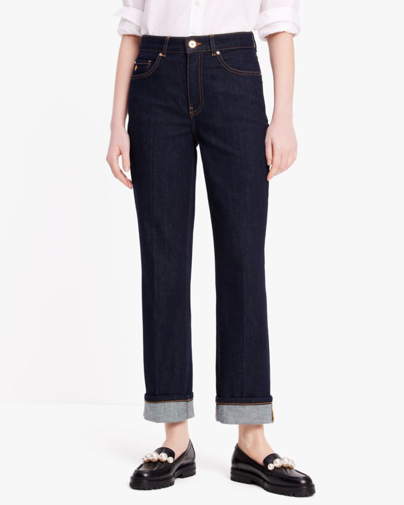 Kate Spade,Straight Leg Denim Pants,Ridged Wash