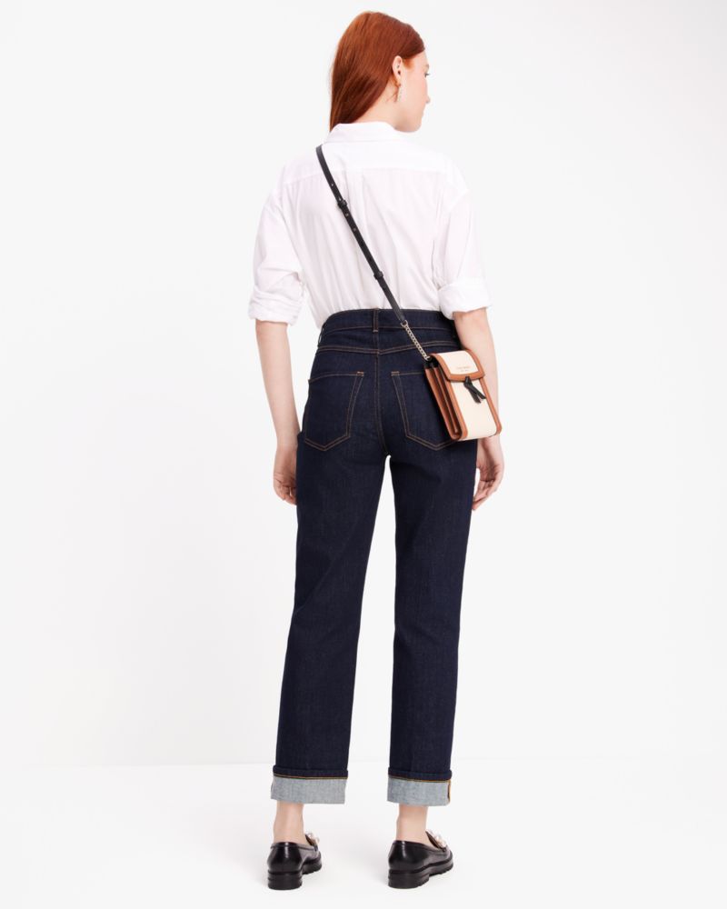 Kate Spade Wide-leg Cuffed Denim Pants