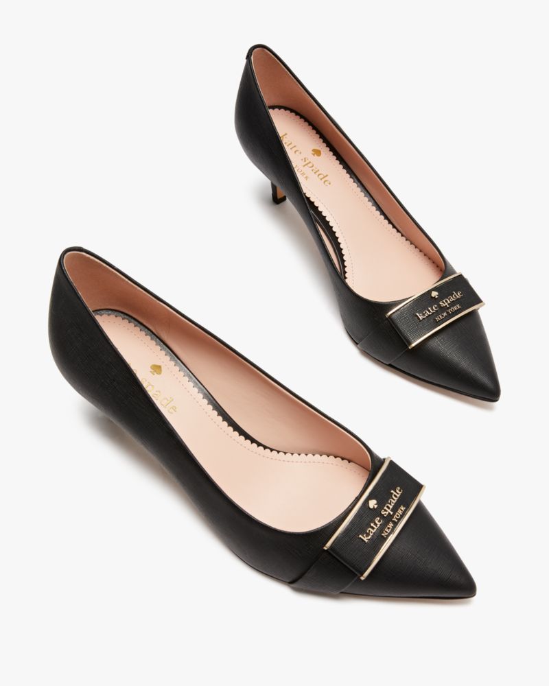 Kate Spade,Daniella Pumps,Rubber,Pumps,Shoe Straps,Logo,Metal,Breathable,Work,Black