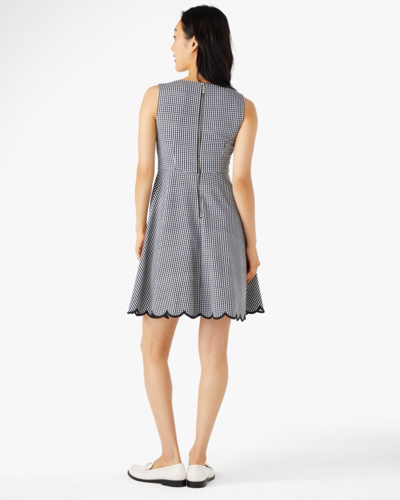 Ponte Scallop-Neck Fit-And-Flare Dress