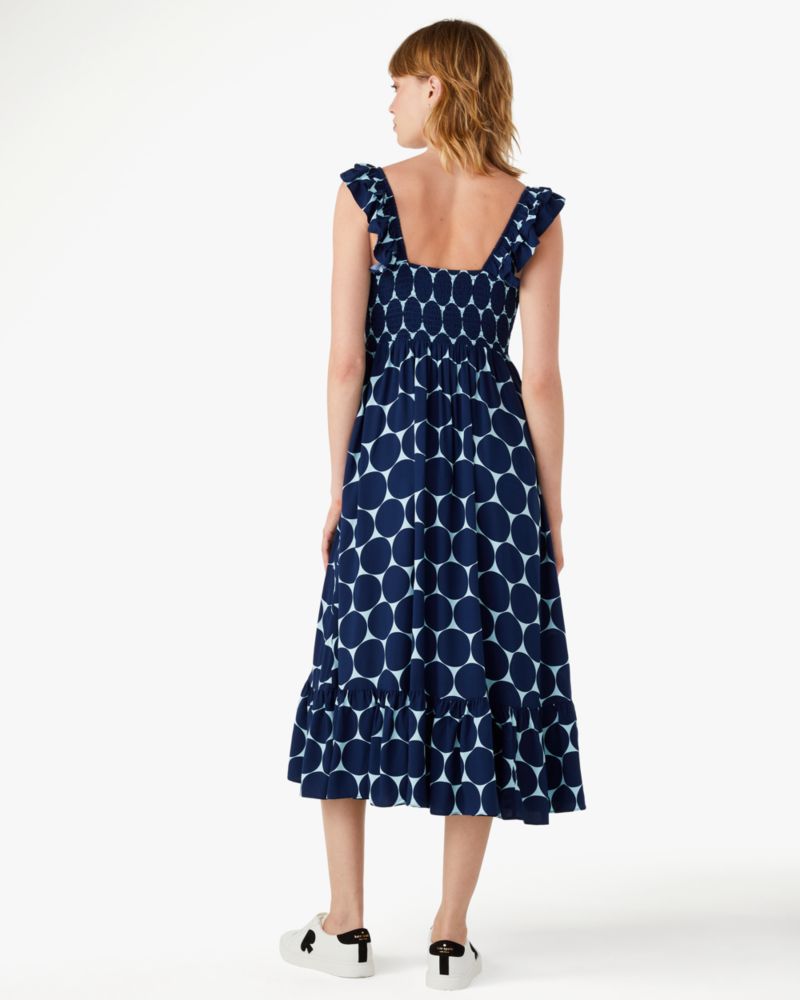 Joy Dot Ruffle Midi Dress