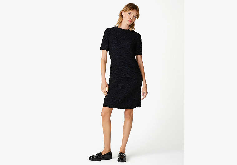 ニット ツイード ドレス, ブラック/パリジャンネイビー, Product