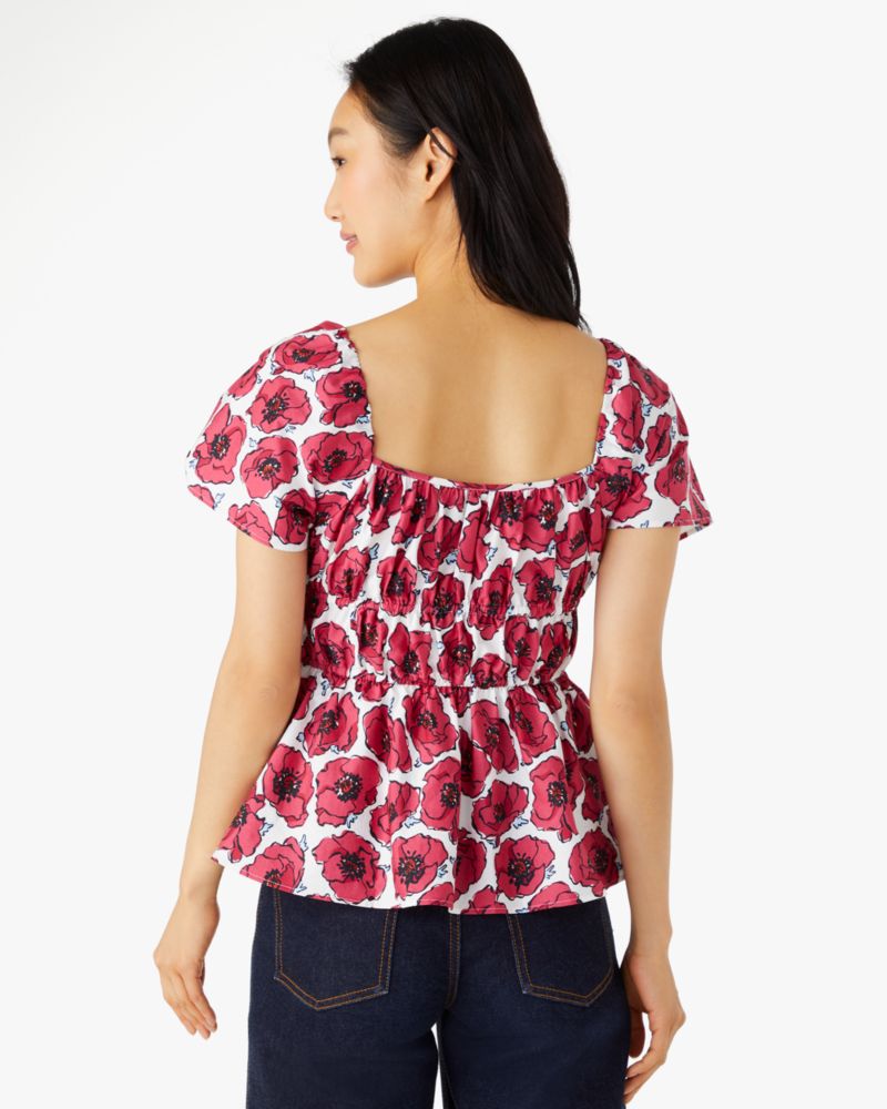 Poppy Toss Square-neck Top