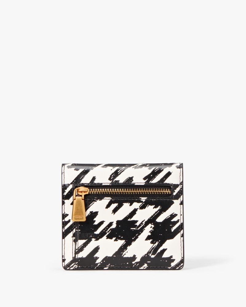 Kate Spade New York Leather Houndstooth Print Wallet - Black Wallets,  Accessories - WKA260483
