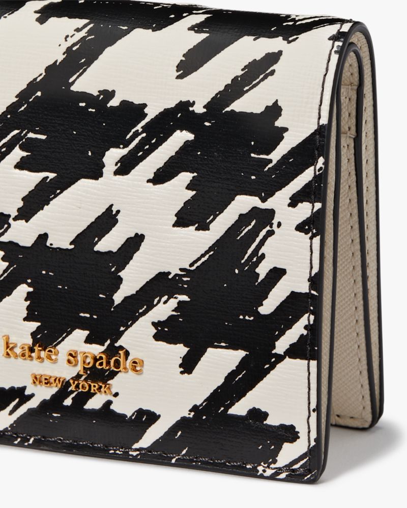 Kate Spade New York Morgan Painterly Houndstooth Embossed Saffiano Leather  Small Sli SKU: 9913703 