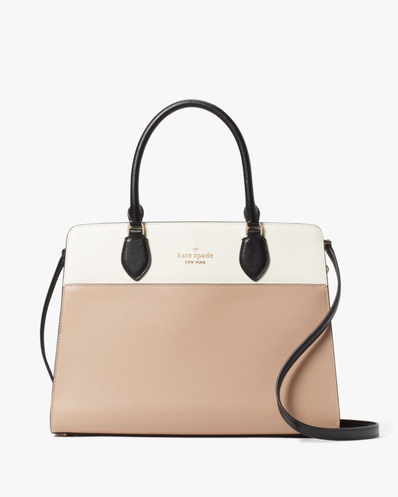 Kate Spade,Madison Large Satchel,Toasted Hazelnut Multi