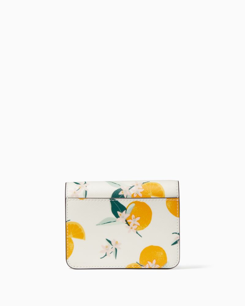 Kate Spade,マディソン オレンジ トス プリント スモール バイフォールド ウォレット,財布小物,クリームマルチ
