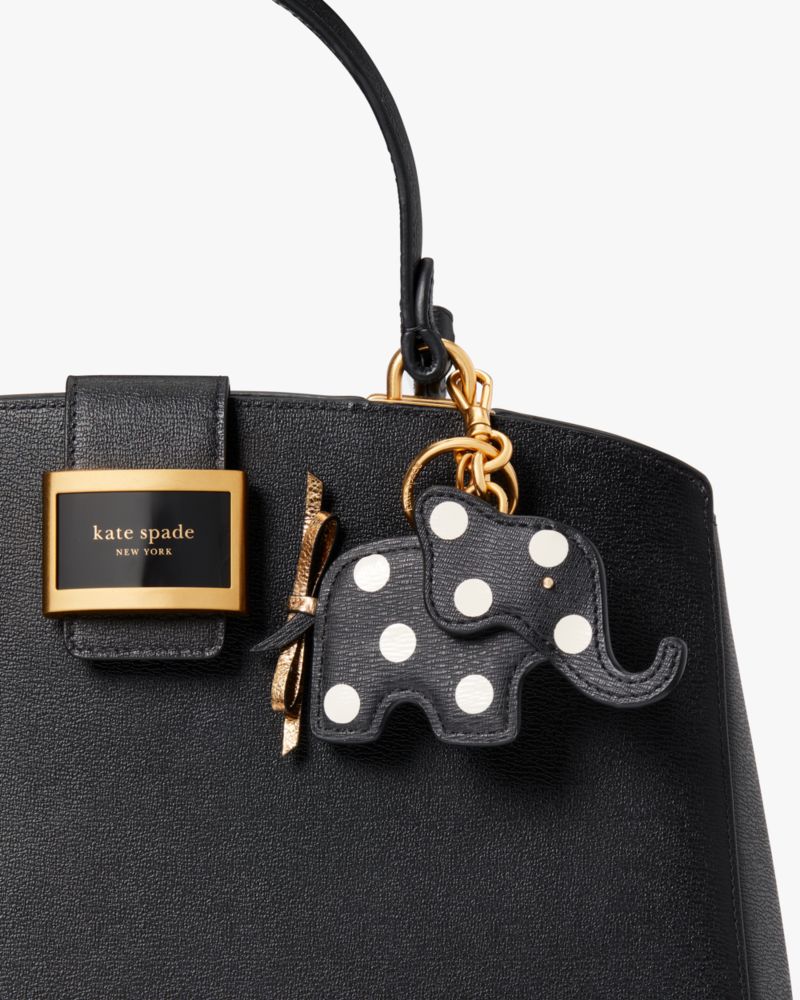 Kate Spade,Ellie Polka Dot Elephant Key Fob,Black Multi