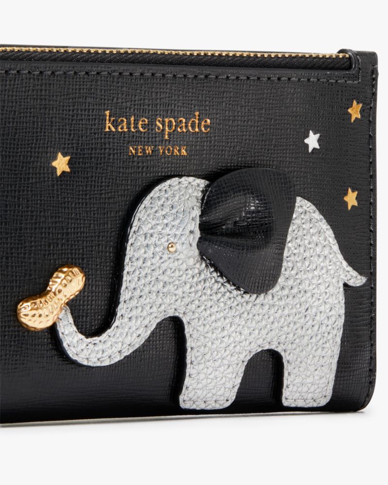 Gold Elephant Leather Card and Billfold Wallet