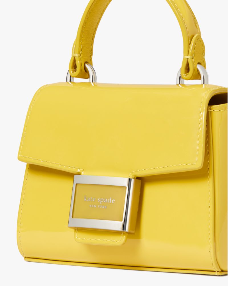 Women's Yellow Leather crossbody Micro bag