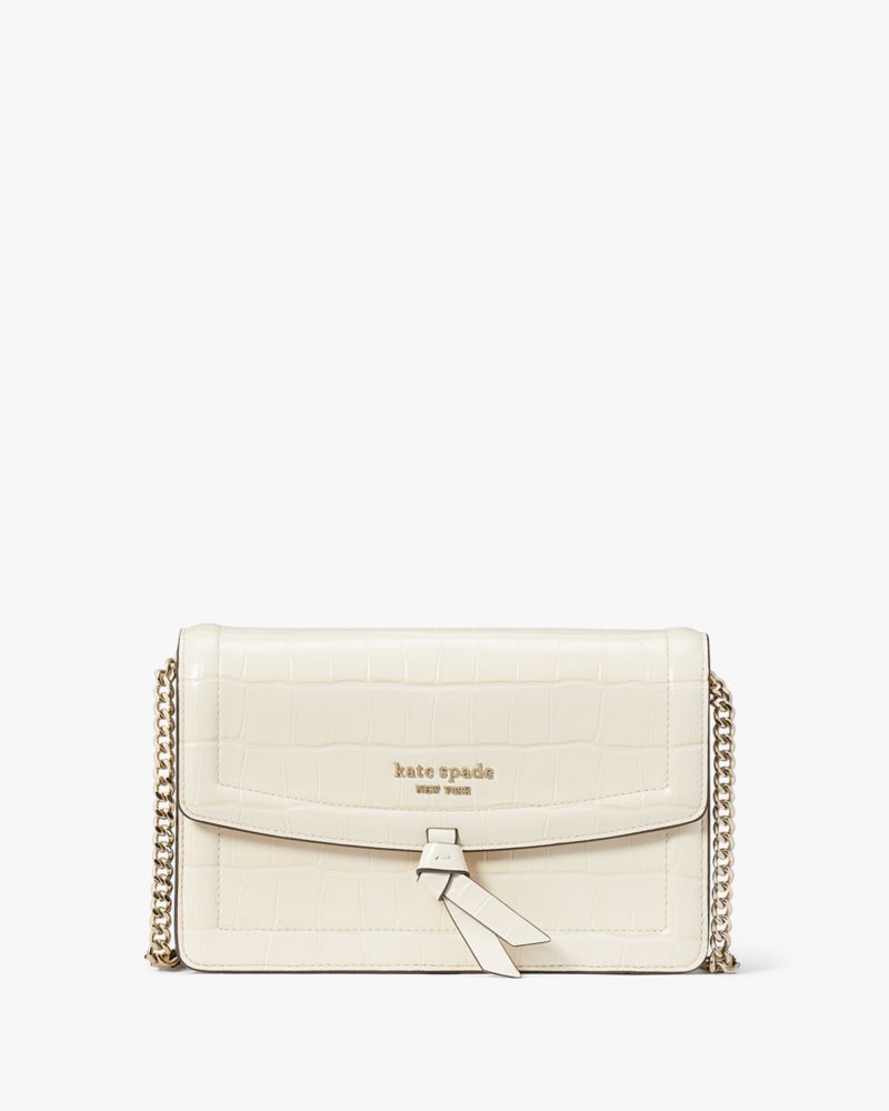 Knott Croc-embossed Flap Crossbody