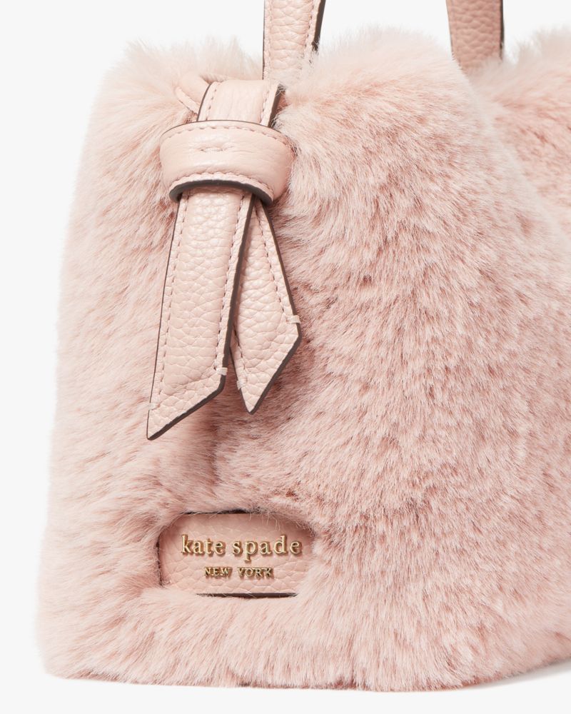 faux fur kate spade purse