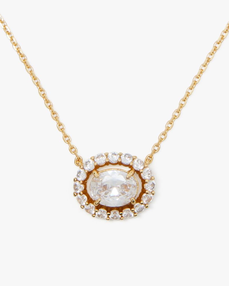 Kate Spade,Victoria Mini Pendant,Clear/Gold