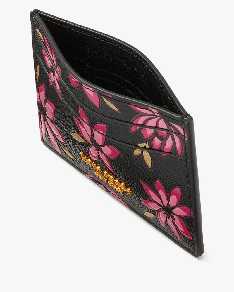 Kate Spade Madison Floral Embroidered Card Holder Wallet Polished