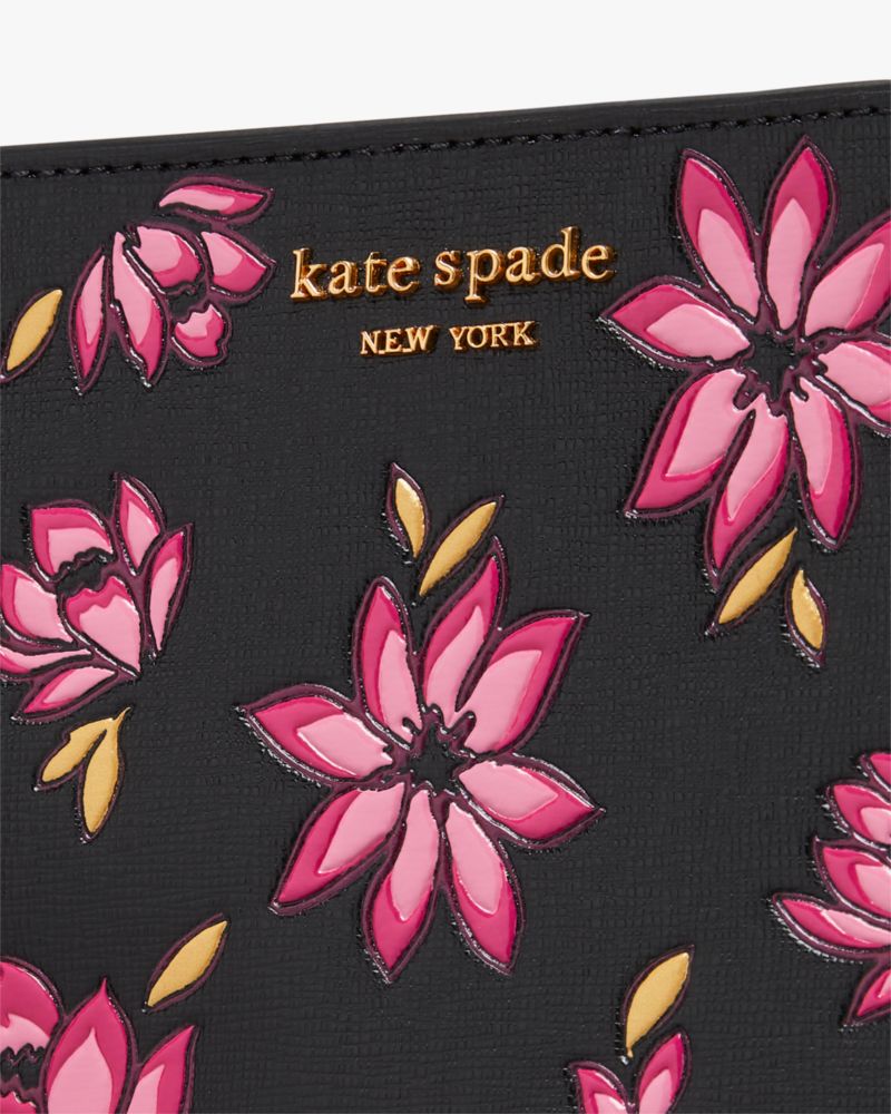 Kate Spade,Morgan Winter Blooms Embossed Gussetted Wristlet,