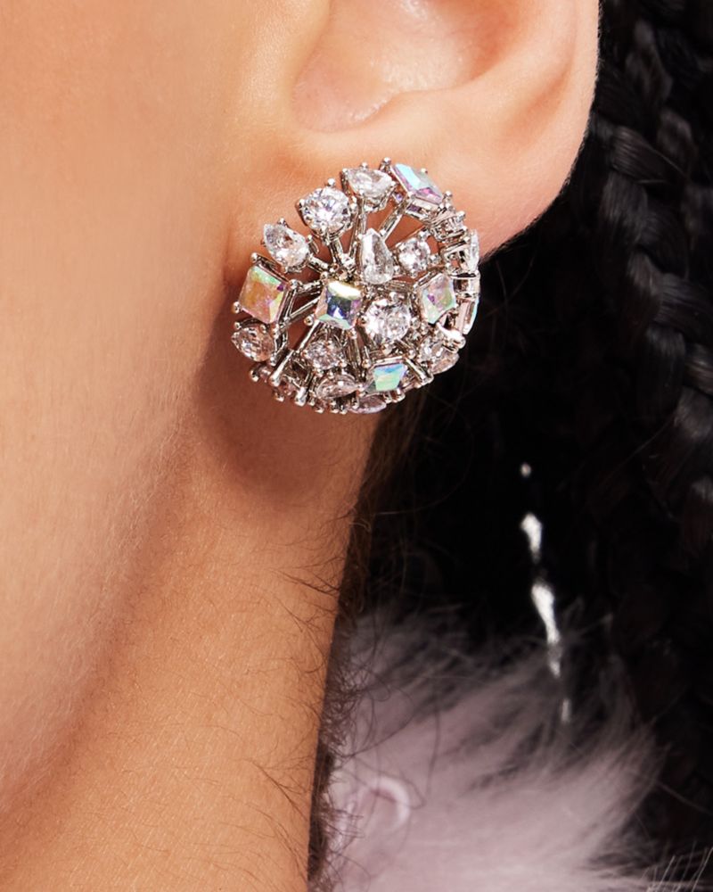 Clear Crystal Ear Jacket Earrings Clear Earrings Diamond Clear