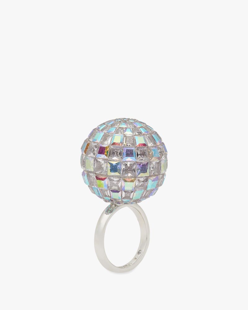 Clear/Silver Beaming Bright Disco Ball Ring