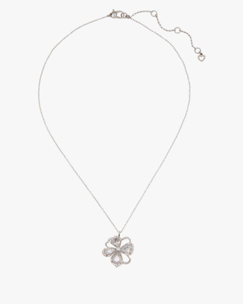 Kate Spade,プレシャス ブルーム ミニ ペンダント,ジュエリー,クリア/シルバー