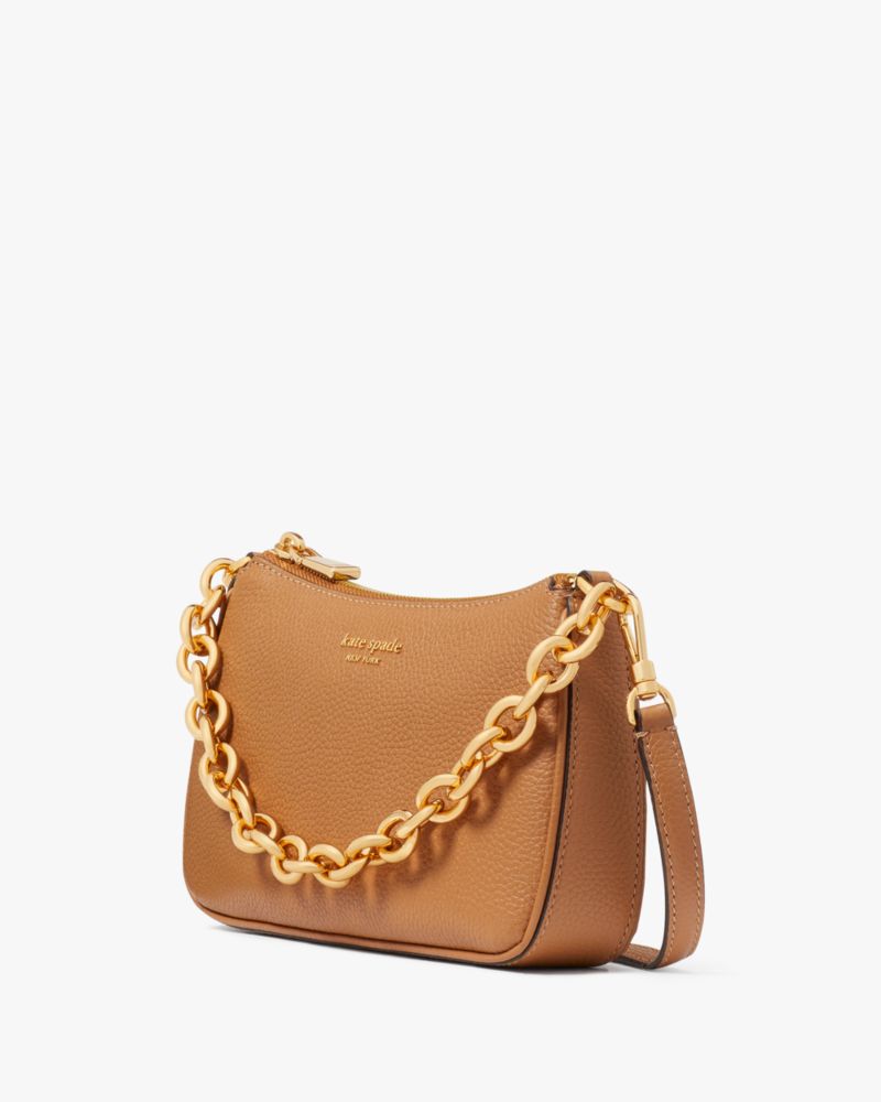 Kate Spade,Jolie Small Convertible Crossbody,Leather,Crossbody,Metal,Logo,Adjustable,Day Party,