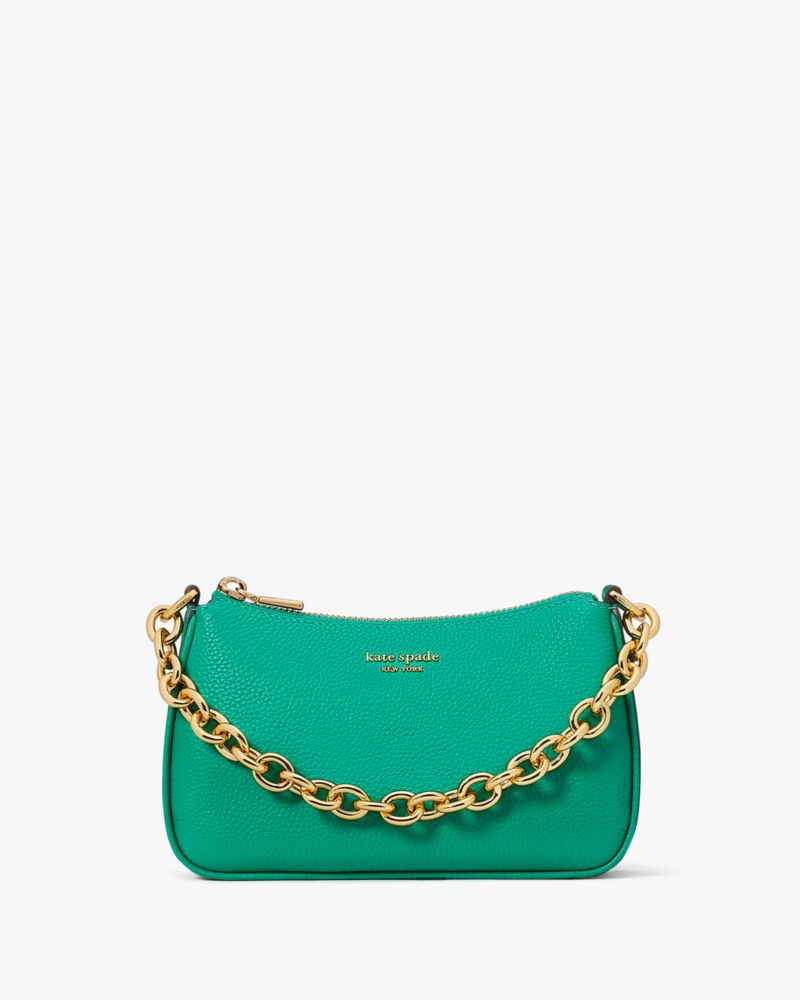 Kate Spade Carson Convertible Crossbody Chain Clutch Handbag Winter Green 