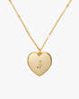 Kate Spade,J Heart Letter Locket Necklace,Clear/Gold