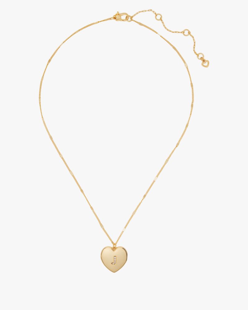 Kate Spade,J Heart Letter Locket Necklace,