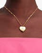 Kate Spade,K Heart Letter Locket Necklace,Clear/Gold