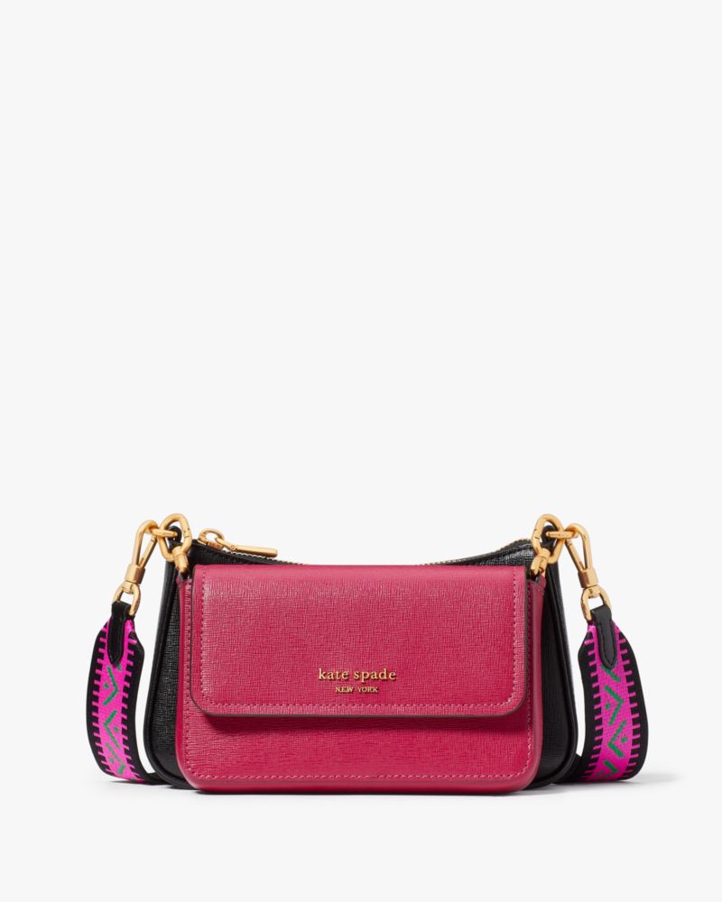 Kate Spade,Double Up Colorblocked Crossbody,Renaissance Rose Multi