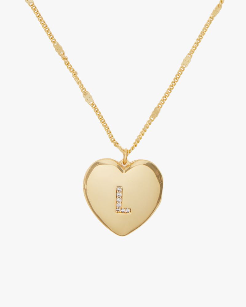 Kate Spade L Heart Letter Locket Necklace