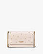 Kate Spade,Purl Embellished Flap Chain Wallet,Small,Pale Dogwood