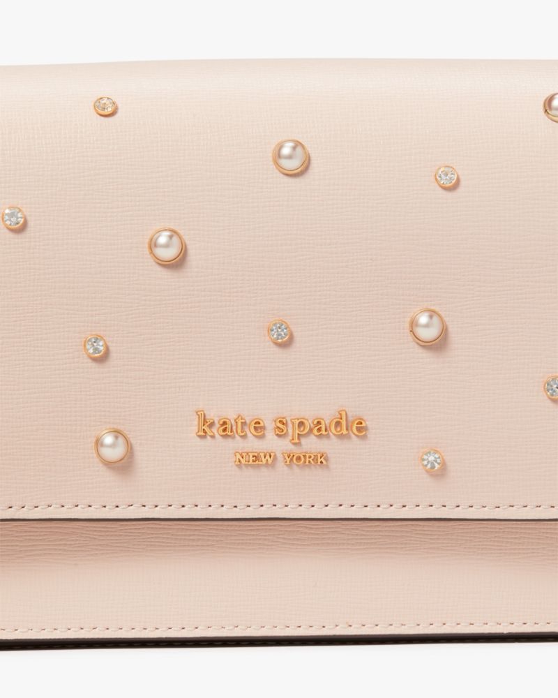 Purl Embellished Flap Chain Wallet