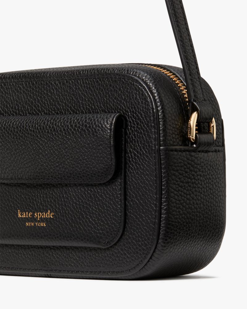 Kate Spade Ava Pebbled Leather Crossbody Bag in Black