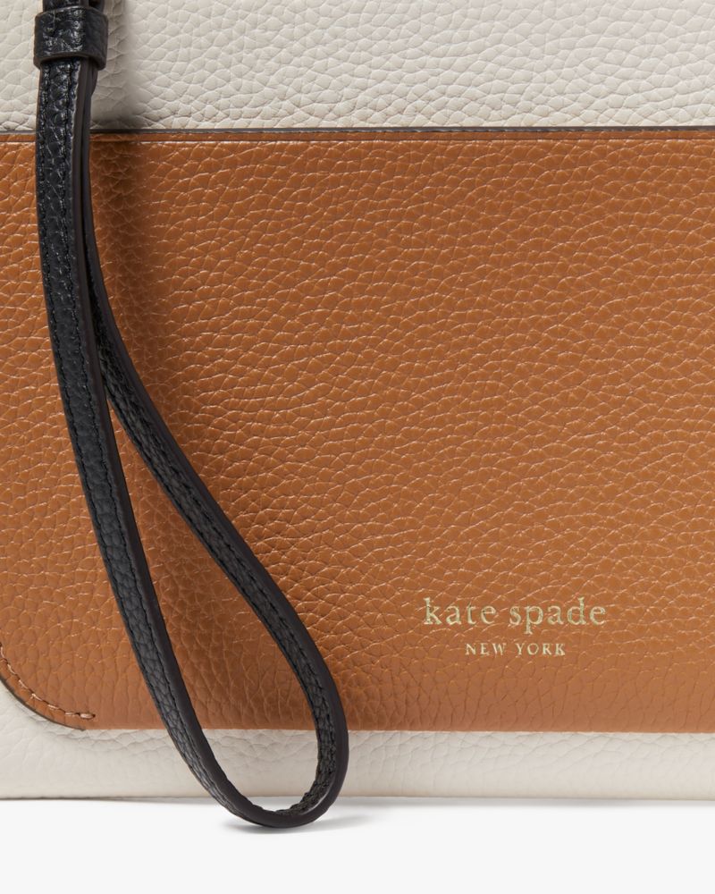 Kate Spade,Ava Colorblocked Wristlet,Cream