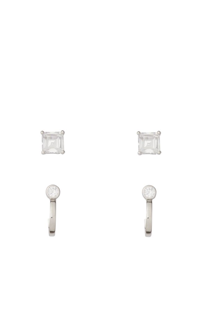 Kate Spade,Earring Set,Clear/Cream/Silver