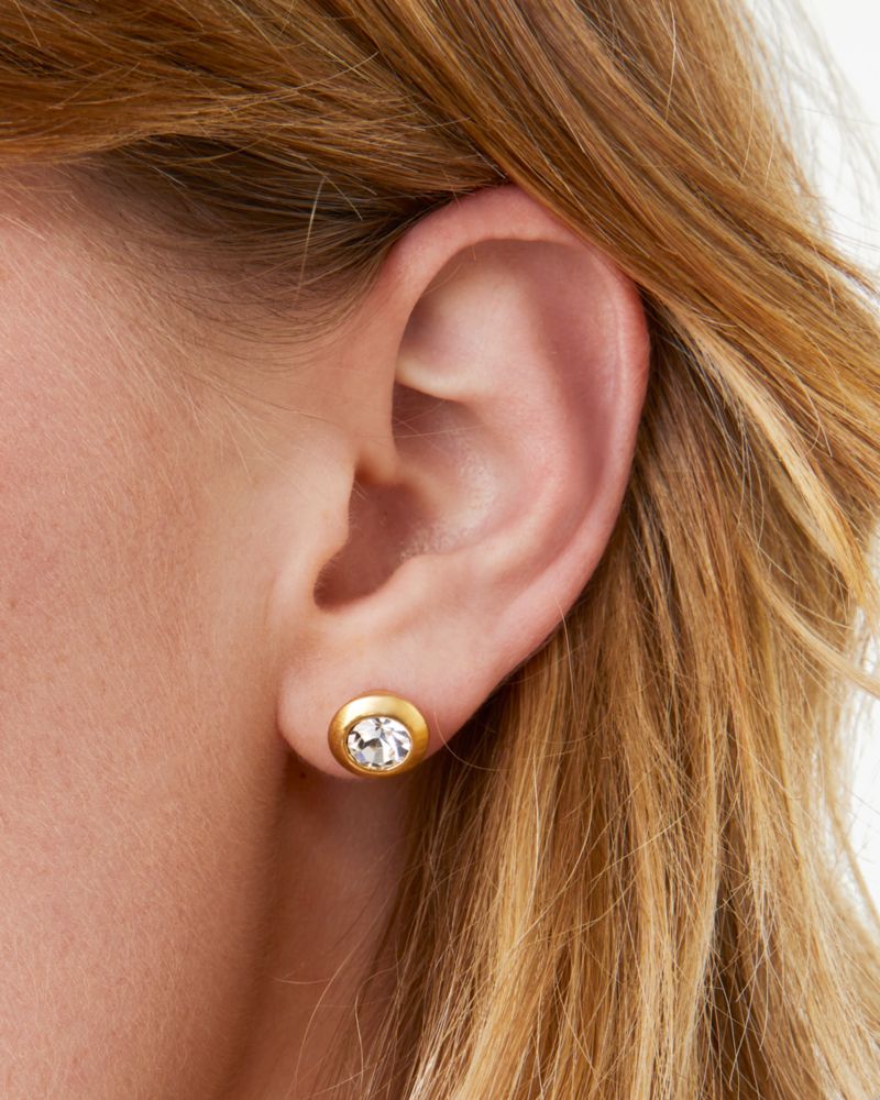 Kate Spade,On The Dot Studs,Clear/Gold