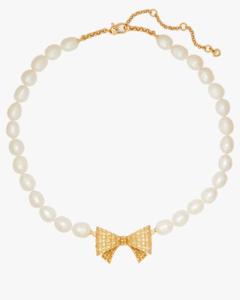 Kate Spade,Wrapped In A Bow Pearl Necklace,