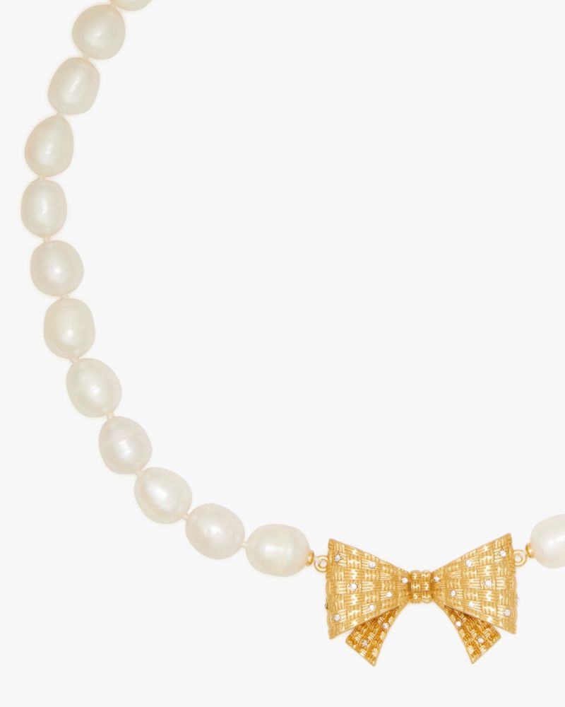 Kate spade pearl store necklace with bow