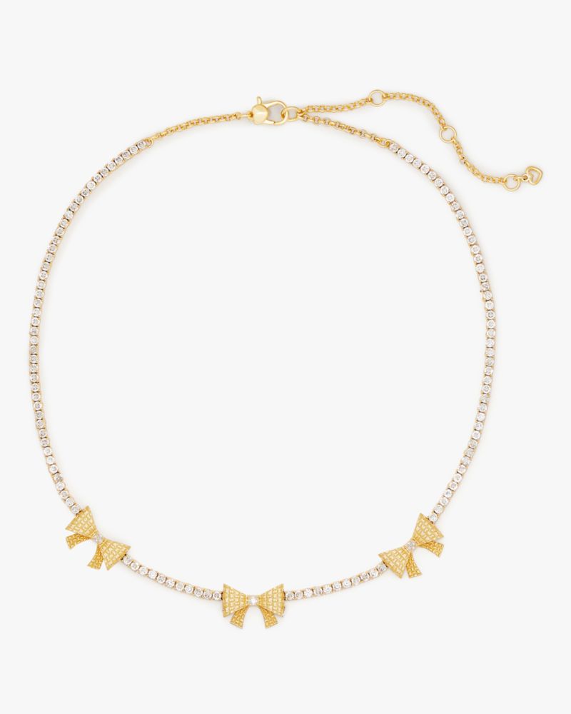 Kate Spade,Wrapped In A Bow Tennis Necklace,