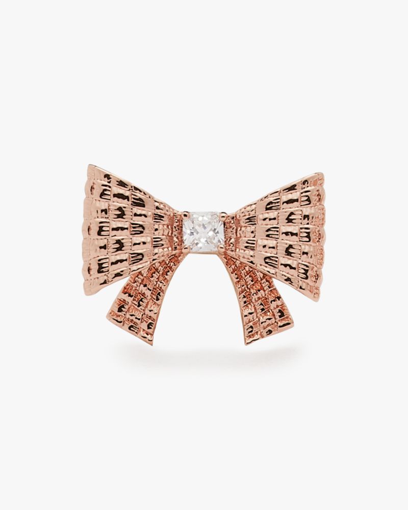 Kate Spade,ラップ イン ア ボウ ピアス,ピアス & イヤリング,クリア/ローズゴールド