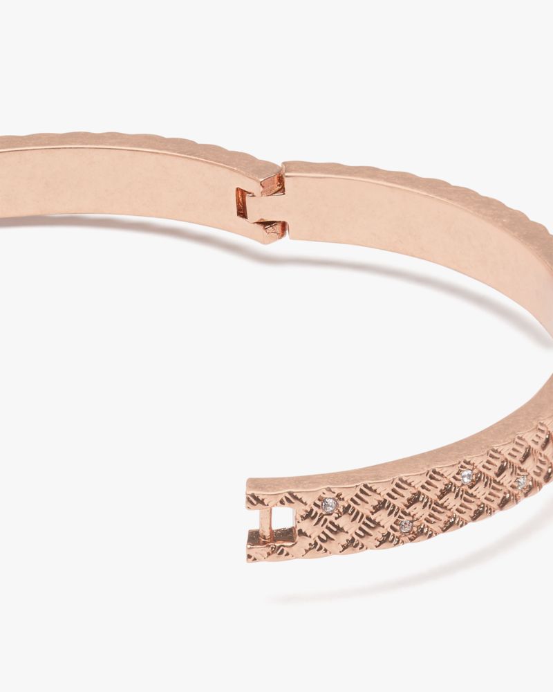 Kate Spade,ラップ イン ア ボウ ヒンジド バングル,ジュエリー,クリア/ローズゴールド