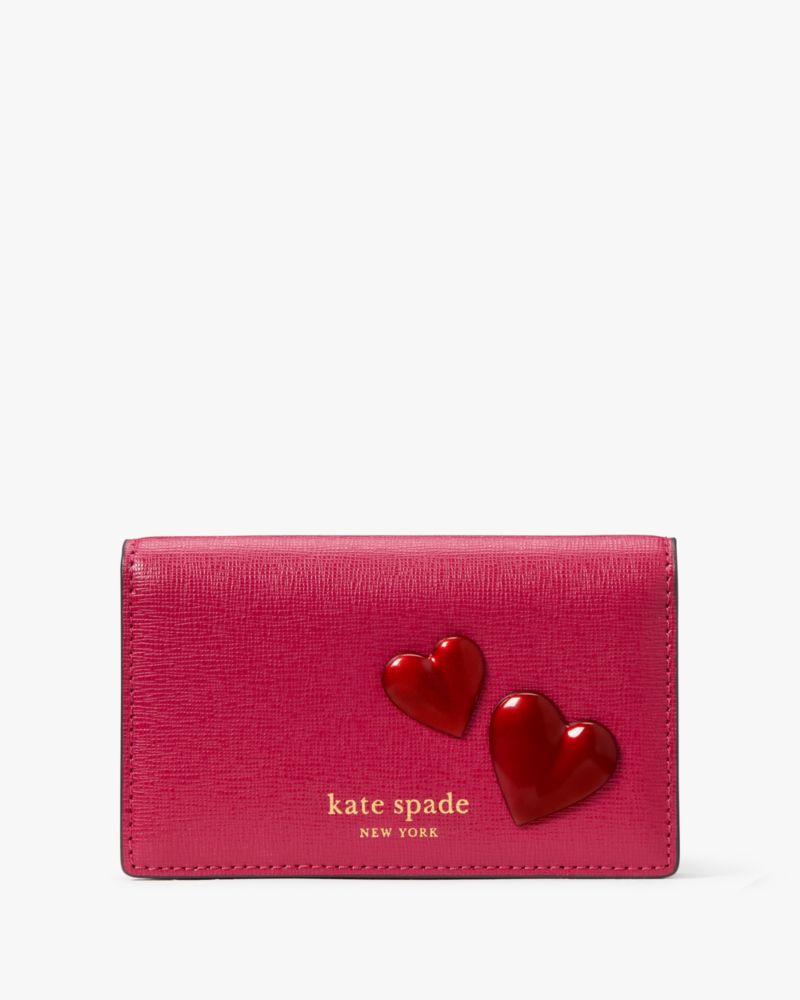 Kate Spade,Pitter Patter Small Bifold Snap Wallet,Red Multi