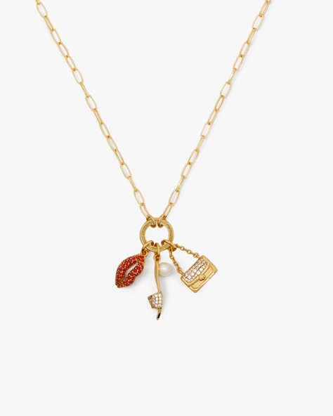 Kate Spade,Hit The Town Cluster Charm Pendant,Multi
