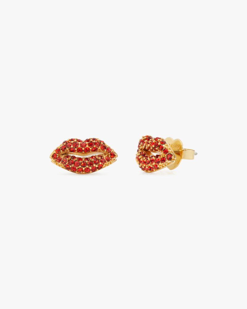 Kate Spade,Hit The Town Lips Studs,Red