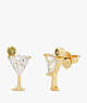 Kate Spade,Shaken Or Stirred Studs,Clear/Gold