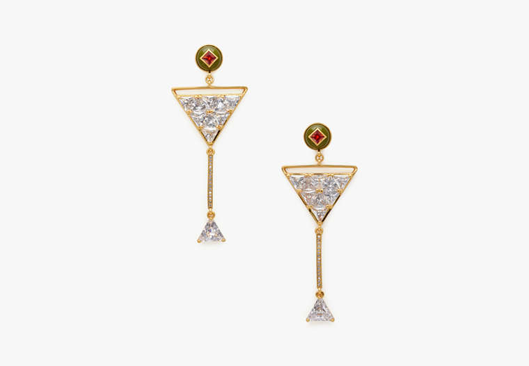 Kate Spade,Shaken Or Stirred Statement Earrings,Clear/Gold image number 0
