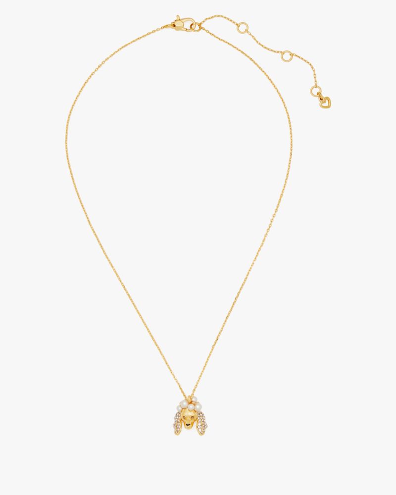 Kate Spade,プードル アンド ポム ミニ ペンダント,ジュエリー,クリーム/ゴールド