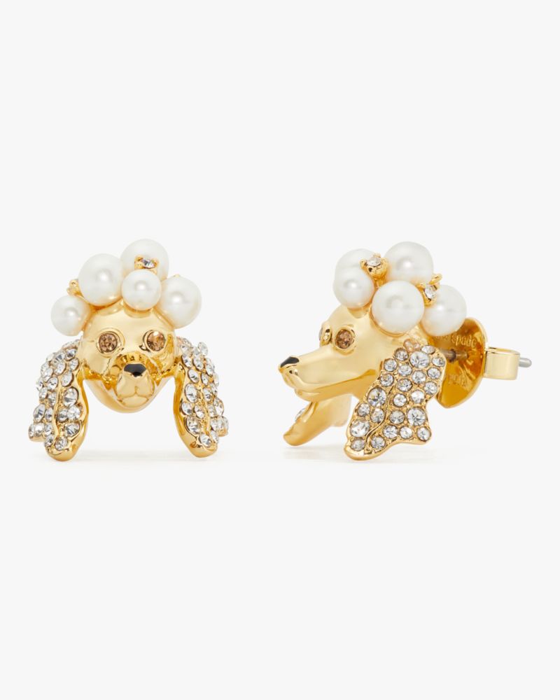 Kate Spade,プードル アンド ポム ピアス,ジュエリー,クリーム/ゴールド